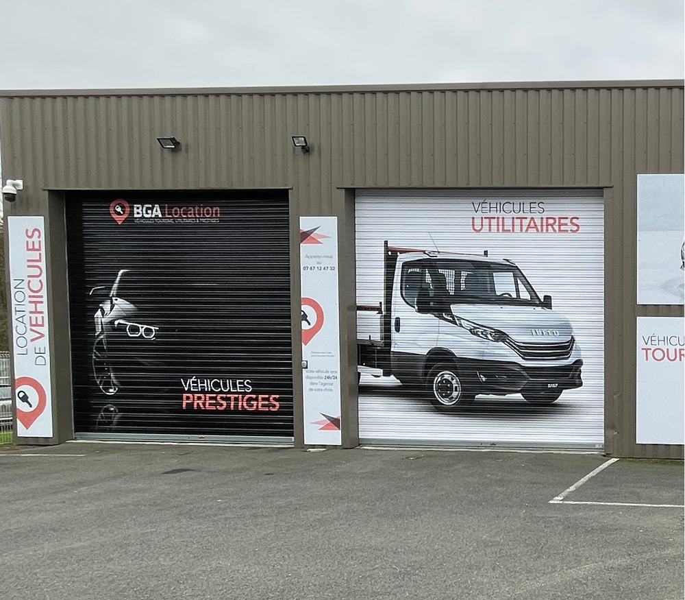 Adhésifs imprimés publicitaires - Habillage portes garages - Saint André de Cubzac