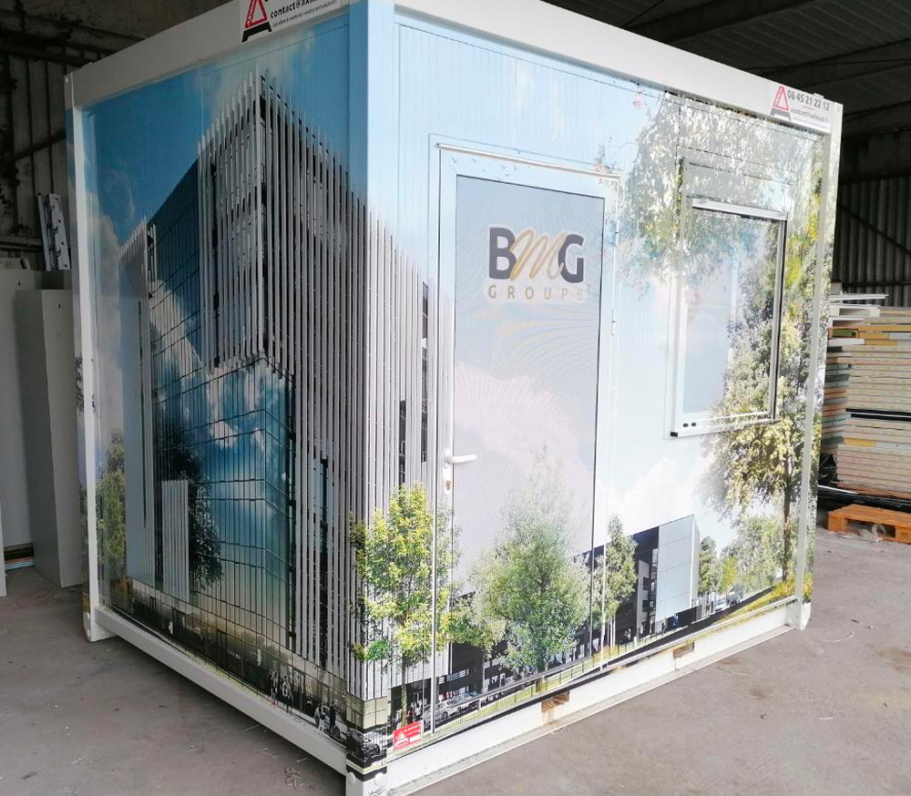 Habillage publicitaire espace modulable temporaire - Gironde