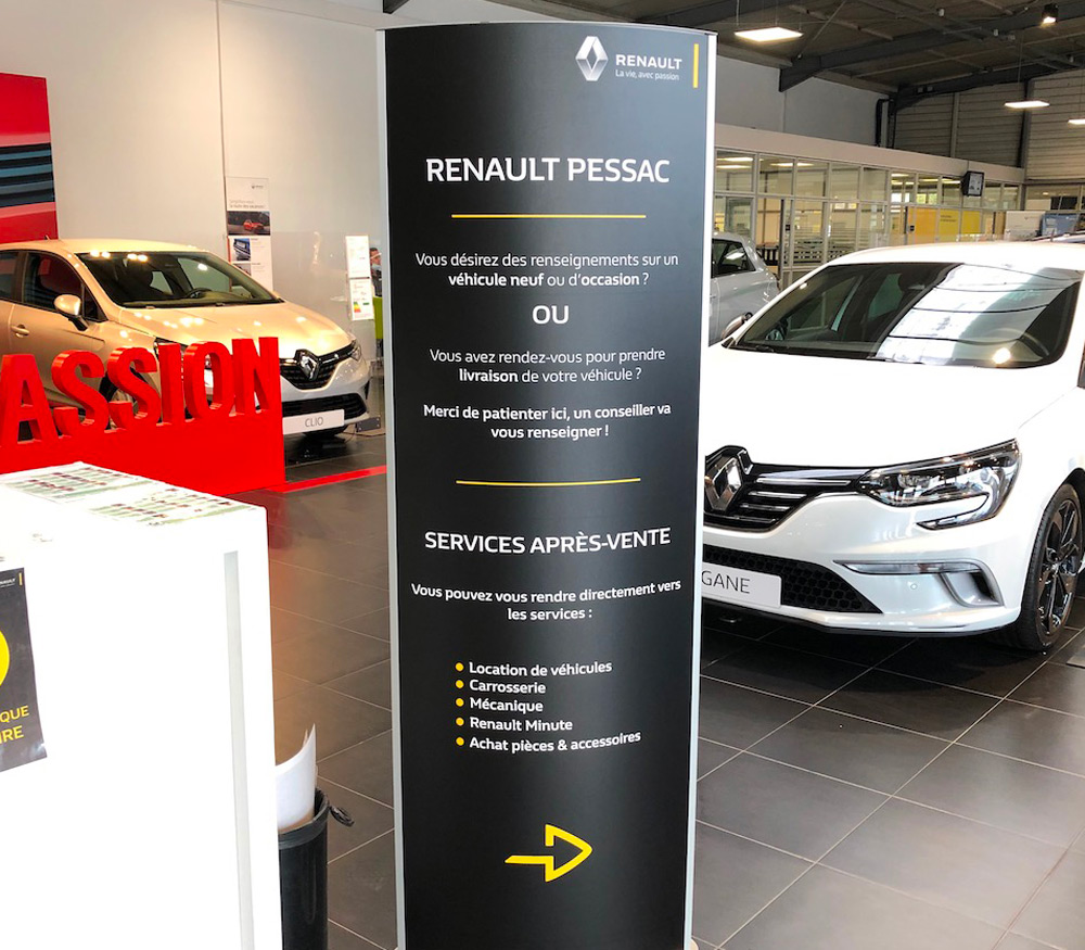 Totem non lumineux - Accueil Renault Lormont