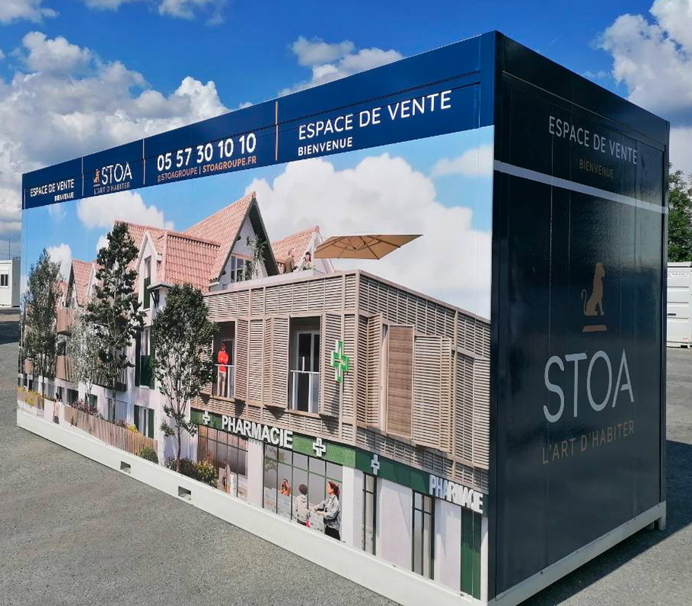 Habillage publicitaire espace modulable temporaire - Bordeaux